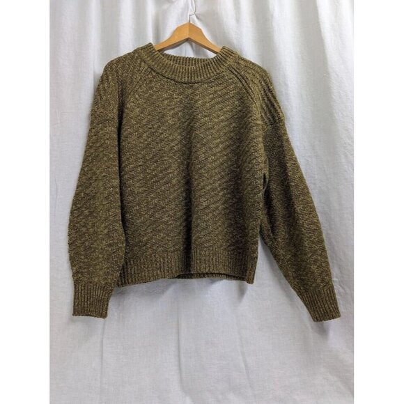 Universal Thread women's XL two tone green knitted sweater, crew neck winter F12 - Picture 3 of 8